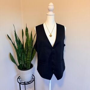 Classic Black Button-Up Vest